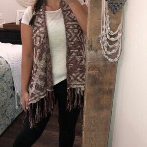 Cherish large boho open fringe sweater cardigan